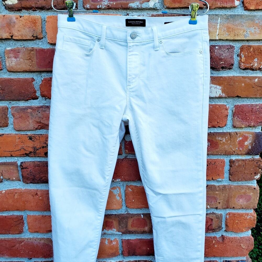 EUC Banana Republic Premium Denim skinny jeans White size 27